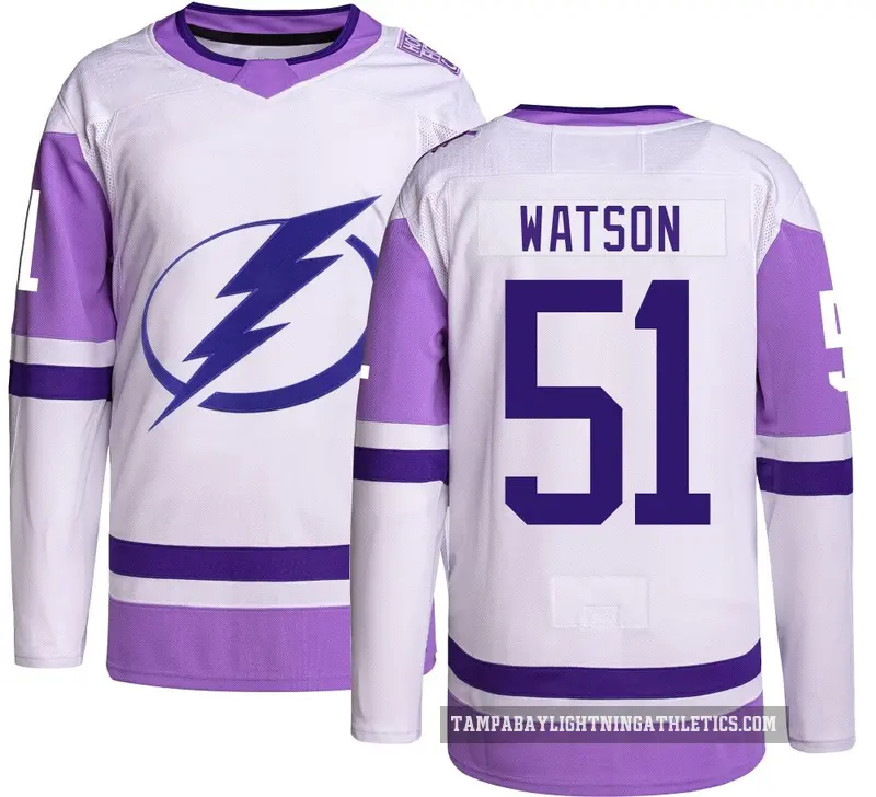 Men's Austin Watson Tampa Bay Lightning ＃51 Authentic Hockey Fights Cancer Jersey