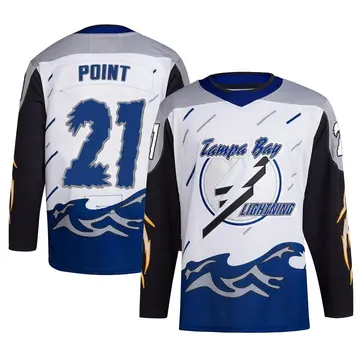 Men's Brayden Point Tampa Bay Lightning ＃21 Authentic White Reverse Retro 2.0 Jersey