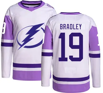 Men's Brian Bradley Tampa Bay Lightning ＃19 Authentic Hockey Fights Cancer Jersey