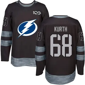 Men's Connor Kurth Tampa Bay Lightning ＃68 Authentic Black 1917-2017 100th Anniversary Jersey