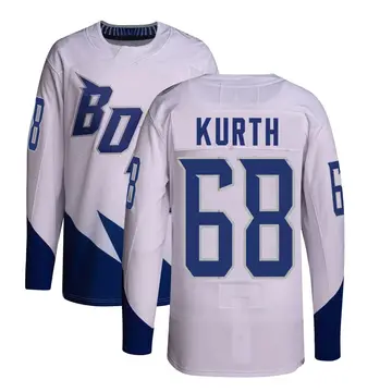 Men's Connor Kurth Tampa Bay Lightning ＃68 Authentic White 2022 Stadium Series Primegreen Jersey