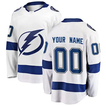 Men's Custom Tampa Bay Lightning ＃00 Breakaway White Away Jersey