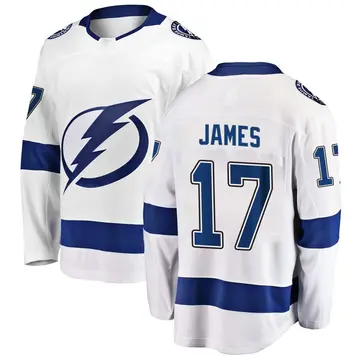 Men's Dominic James Tampa Bay Lightning ＃17 Breakaway White Away Jersey