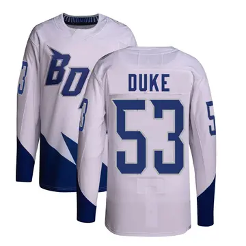 Men's Dylan Duke Tampa Bay Lightning ＃53 Authentic White 2022 Stadium Series Primegreen Jersey