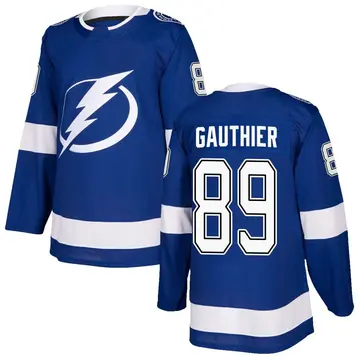Men's Ethan Gauthier Tampa Bay Lightning ＃89 Authentic Blue Home Jersey