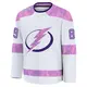 Men's Ethan Gauthier Tampa Bay Lightning ＃89 Premium White 2024 Hockey Fights Cancer Practice Jersey