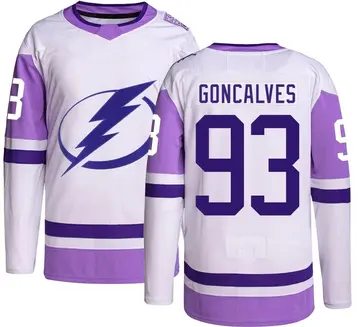 Men's Gage Goncalves Tampa Bay Lightning ＃93 Authentic Hockey Fights Cancer Jersey
