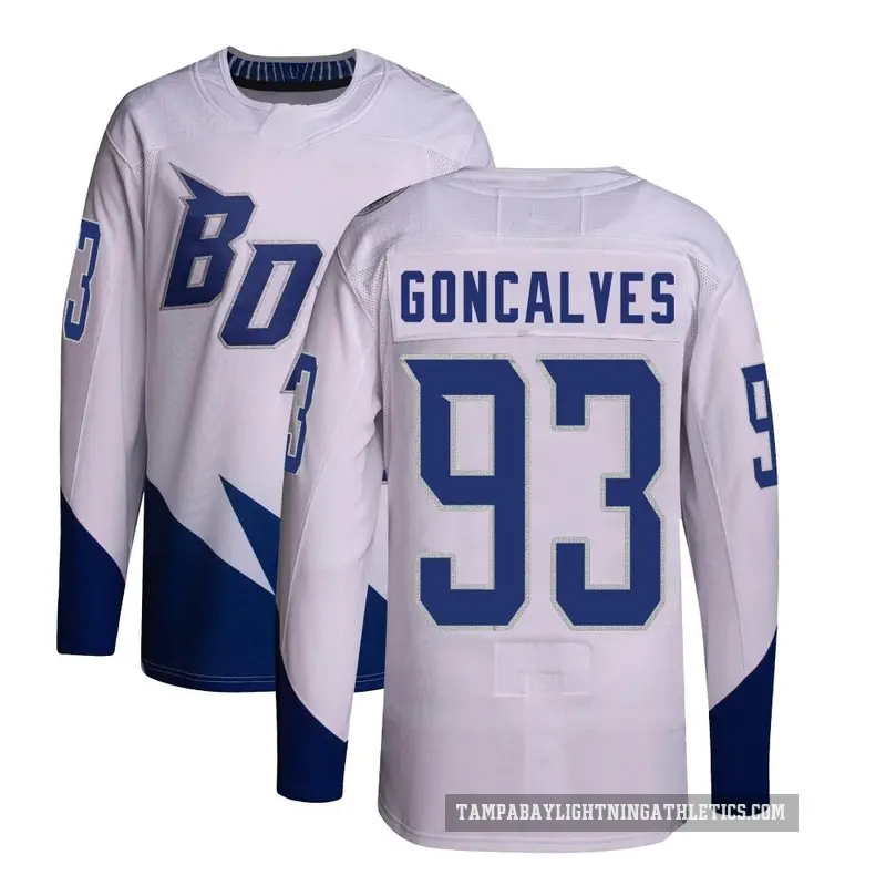 Men's Gage Goncalves Tampa Bay Lightning ＃93 Authentic White 2022 Stadium Series Primegreen Jersey