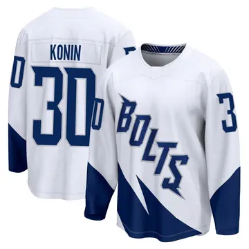Men's Kyle Konin Tampa Bay Lightning ＃30 Breakaway White 2022 Stadium Series Jersey