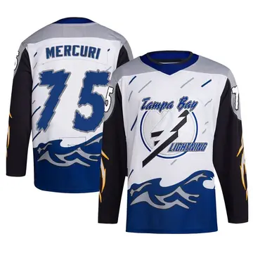 Men's Lucas Mercuri Tampa Bay Lightning ＃75 Authentic White Reverse Retro 2.0 Jersey