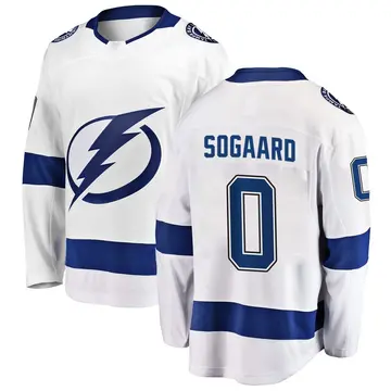 Men's Mads Sogaard Tampa Bay Lightning ＃0 Breakaway White Away Jersey