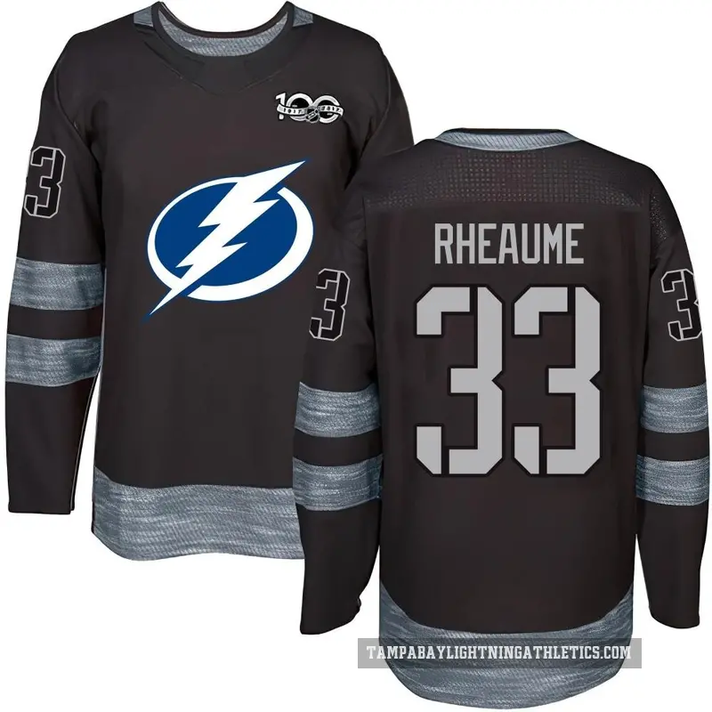 Men's Manon Rheaume Tampa Bay Lightning ＃33 Authentic Black 1917-2017 100th Anniversary Jersey