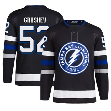 Men's Maxim Groshev Tampa Bay Lightning ＃52 Authentic Black Alternate Primegreen Jersey