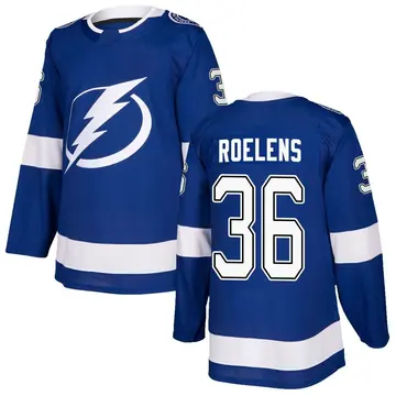 Men's Milo Roelens Tampa Bay Lightning ＃36 Authentic Blue Home Jersey