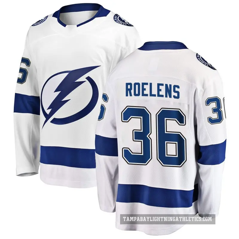 Men's Milo Roelens Tampa Bay Lightning ＃36 Breakaway White Away Jersey