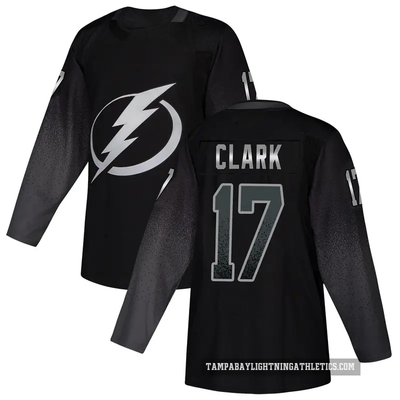 Men's Wendel Clark Tampa Bay Lightning ＃17 Authentic Black Alternate Jersey