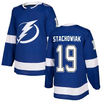 Men's Wojciech Stachowiak Tampa Bay Lightning ＃19 Authentic Blue Home Jersey