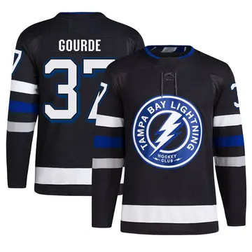 Men's Yanni Gourde Tampa Bay Lightning ＃37 Authentic Black Alternate Primegreen Jersey