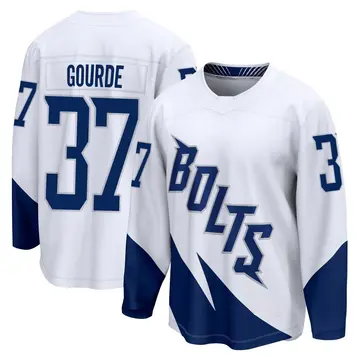 Men's Yanni Gourde Tampa Bay Lightning ＃37 Breakaway White 2022 Stadium Series Jersey