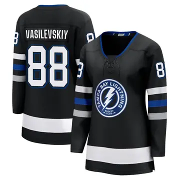 Women's Andrei Vasilevskiy Tampa Bay Lightning ＃88 Breakaway Black Alternate Premier Jersey
