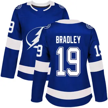 Women's Brian Bradley Tampa Bay Lightning ＃19 Authentic Blue Home Jersey