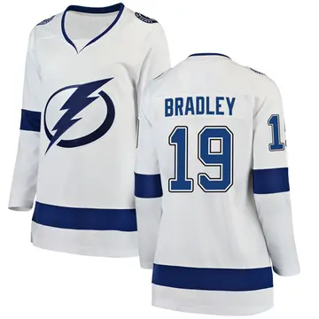 Women's Brian Bradley Tampa Bay Lightning ＃19 Breakaway White Away Jersey