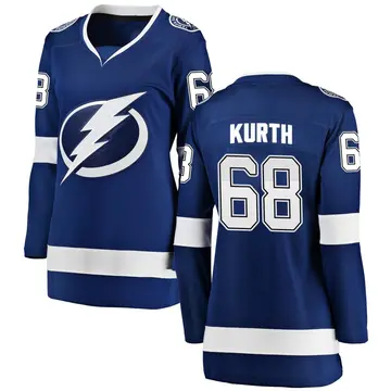 Women's Connor Kurth Tampa Bay Lightning ＃68 Breakaway Blue Home Jersey