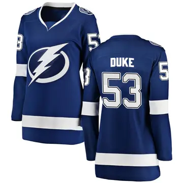 Women's Dylan Duke Tampa Bay Lightning ＃53 Breakaway Blue Home Jersey