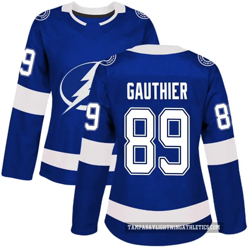 Women's Ethan Gauthier Tampa Bay Lightning ＃89 Authentic Blue Home Jersey