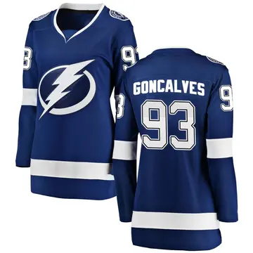 Women's Gage Goncalves Tampa Bay Lightning ＃93 Breakaway Blue Home Jersey