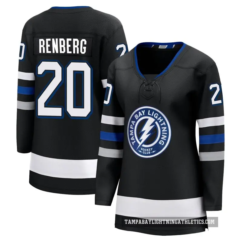 Women's Mikael Renberg Tampa Bay Lightning ＃20 Breakaway Black Alternate Premier Jersey