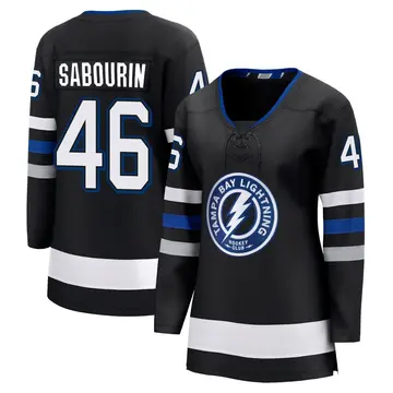 Women's Scott Sabourin Tampa Bay Lightning ＃46 Breakaway Black Alternate Premier Jersey
