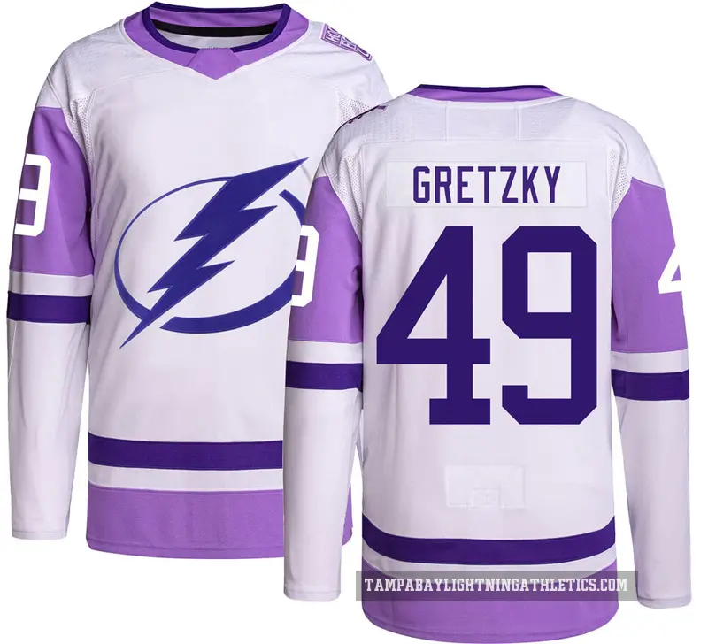 Youth Brent Gretzky Tampa Bay Lightning ＃49 Authentic Hockey Fights Cancer Jersey