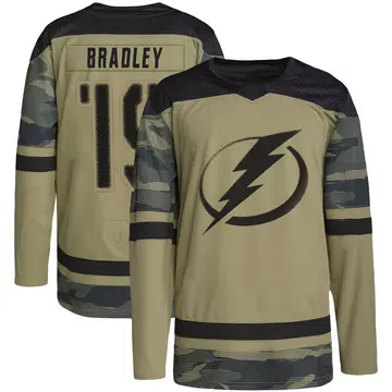 Youth Brian Bradley Tampa Bay Lightning ＃19 Authentic Camo Military Appreciation Practice Jersey