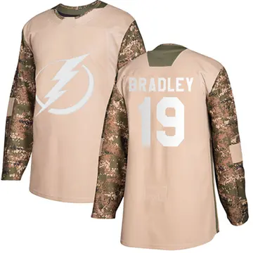 Youth Brian Bradley Tampa Bay Lightning ＃19 Authentic Camo Veterans Day Practice Jersey