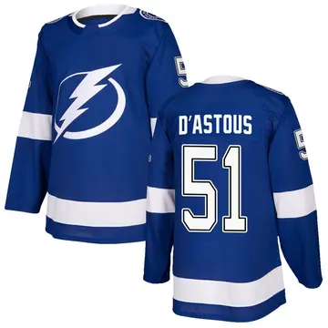 Youth Charles-Edouard D'Astous Tampa Bay Lightning ＃51 Authentic Blue Home Jersey