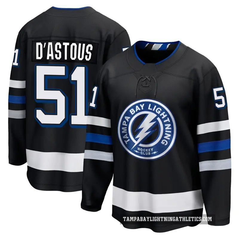 Youth Charles-Edouard D'Astous Tampa Bay Lightning ＃51 Breakaway Black Alternate Premier Jersey