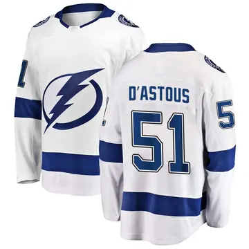 Youth Charles-Edouard D'Astous Tampa Bay Lightning ＃51 Breakaway White Away Jersey