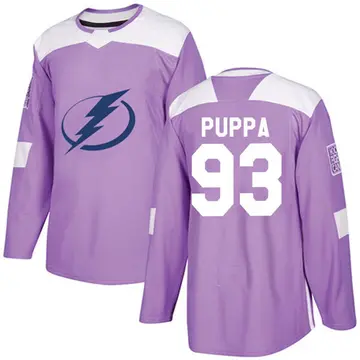 Youth Daren Puppa Tampa Bay Lightning ＃93 Authentic Purple Fights Cancer Practice Jersey