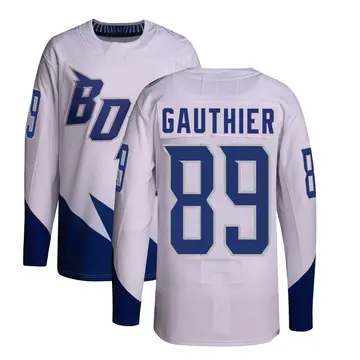 Youth Ethan Gauthier Tampa Bay Lightning ＃89 Authentic White 2022 Stadium Series Primegreen Jersey