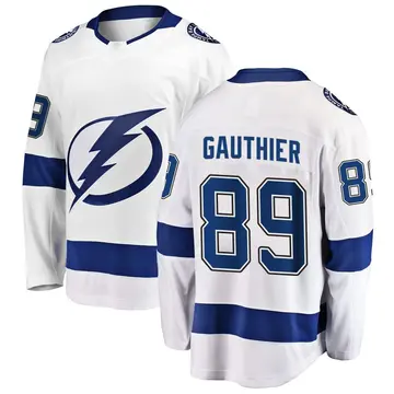 Youth Ethan Gauthier Tampa Bay Lightning ＃89 Breakaway White Away Jersey