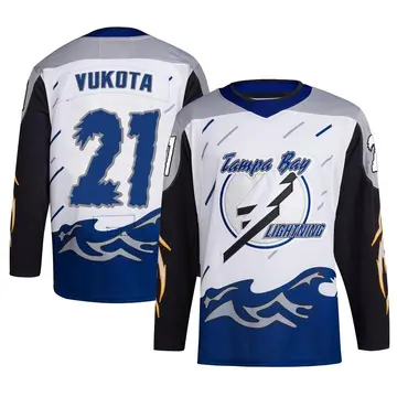 Youth Mick Vukota Tampa Bay Lightning ＃21 Authentic White Reverse Retro 2.0 Jersey