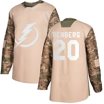 Youth Mikael Renberg Tampa Bay Lightning ＃20 Authentic Camo Veterans Day Practice Jersey