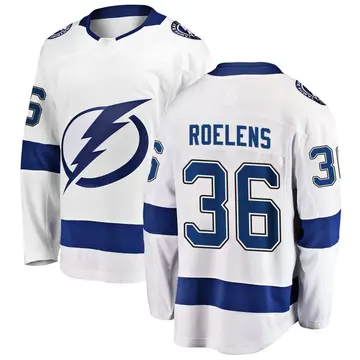 Youth Milo Roelens Tampa Bay Lightning ＃36 Breakaway White Away Jersey