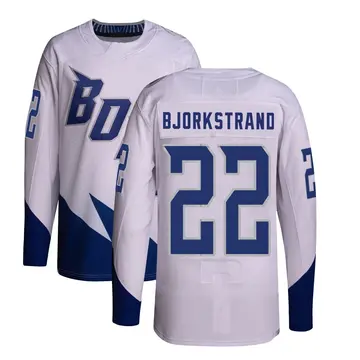 Youth Oliver Bjorkstrand Tampa Bay Lightning ＃22 Authentic White 2022 Stadium Series Primegreen Jersey