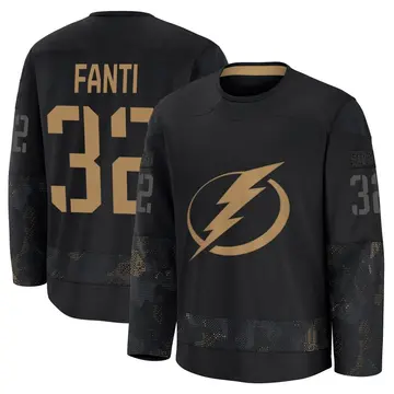 Youth Ryan Fanti Tampa Bay Lightning ＃32 Premium Black 2024 Military Appreciation Practice Jersey