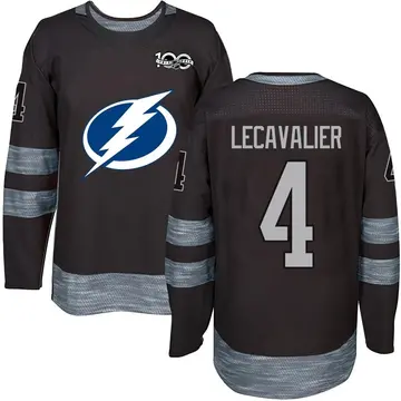 Youth Vincent Lecavalier Tampa Bay Lightning ＃4 Authentic Black 1917-2017 100th Anniversary Jersey