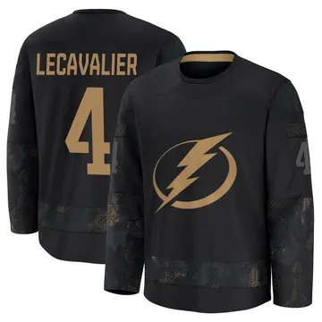 Youth Vincent Lecavalier Tampa Bay Lightning ＃4 Premium Black 2024 Military Appreciation Practice Jersey