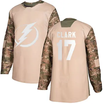 Youth Wendel Clark Tampa Bay Lightning ＃17 Authentic Camo Veterans Day Practice Jersey