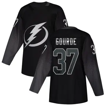 Youth Yanni Gourde Tampa Bay Lightning ＃37 Authentic Black Alternate Jersey